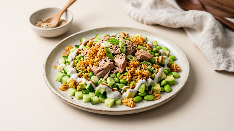 Crispy rijstsalade met tonijn