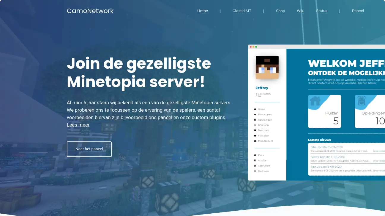 CamoNetwork - 8 Jaar Java-Laravel Gaming Platform
